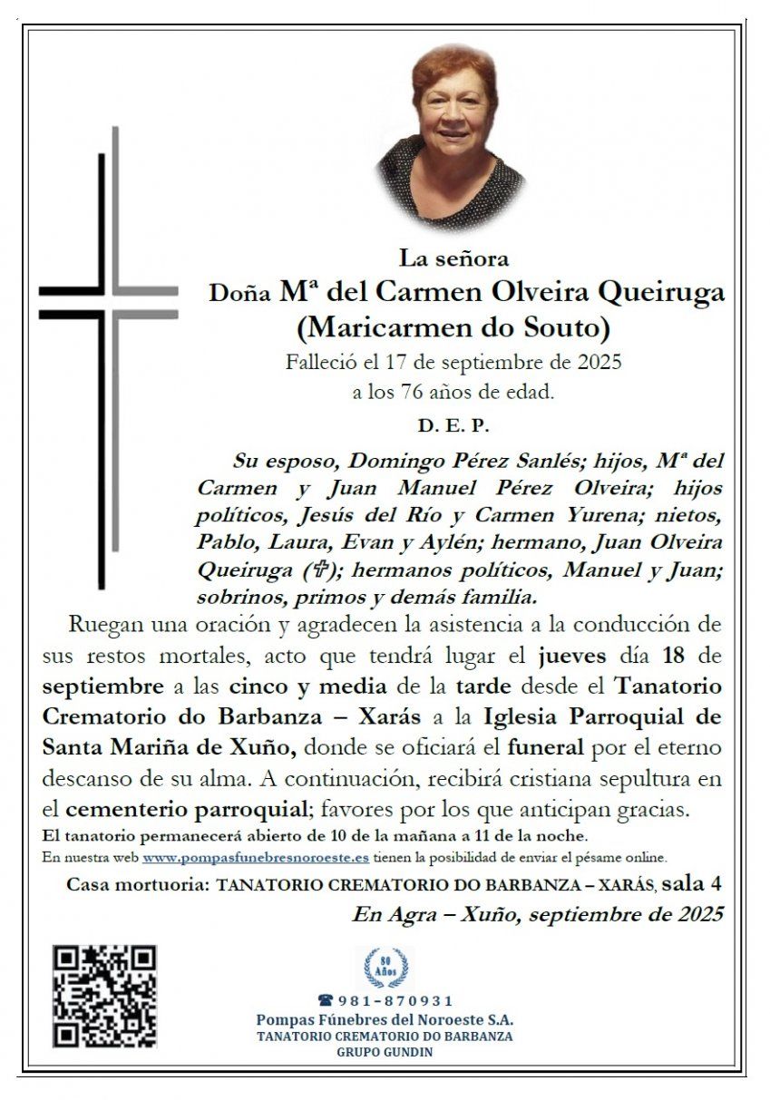 Olveira Queiruga, Maria del Carmen