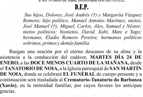 23 01 ESQUELA Dolores Romero Pereira