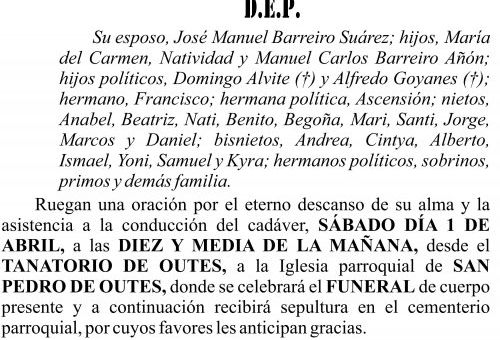 23 03 ESQUELA   Carmen Añón Freire