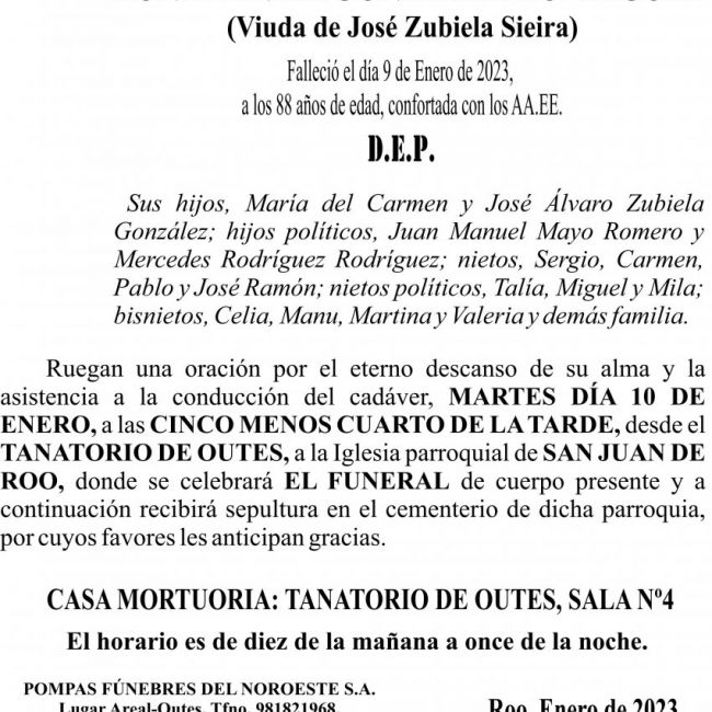 23 01 ESQUELA Benita González Rodríguez