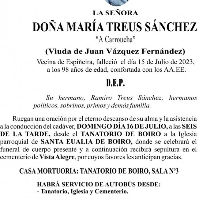 23 07 ESQUELA    María Treus Sánchez
