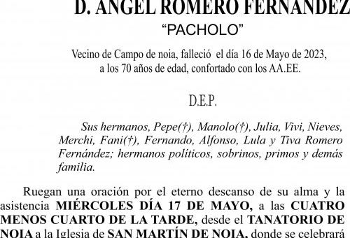 Esquela de ANGEL ROMERO FERNANDEZ