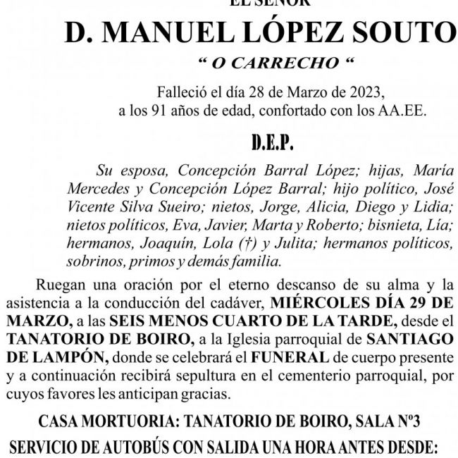 23 03 ESQUELA   Manuel López Souto