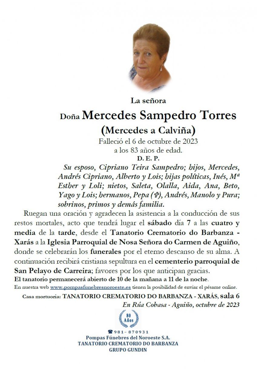 Sampedro Torres, Mercedes