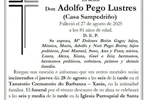 Pego Lustres, Adolfo
