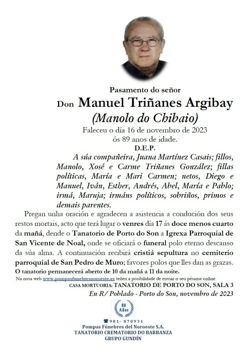 Triñanes Argibay, Manuel
