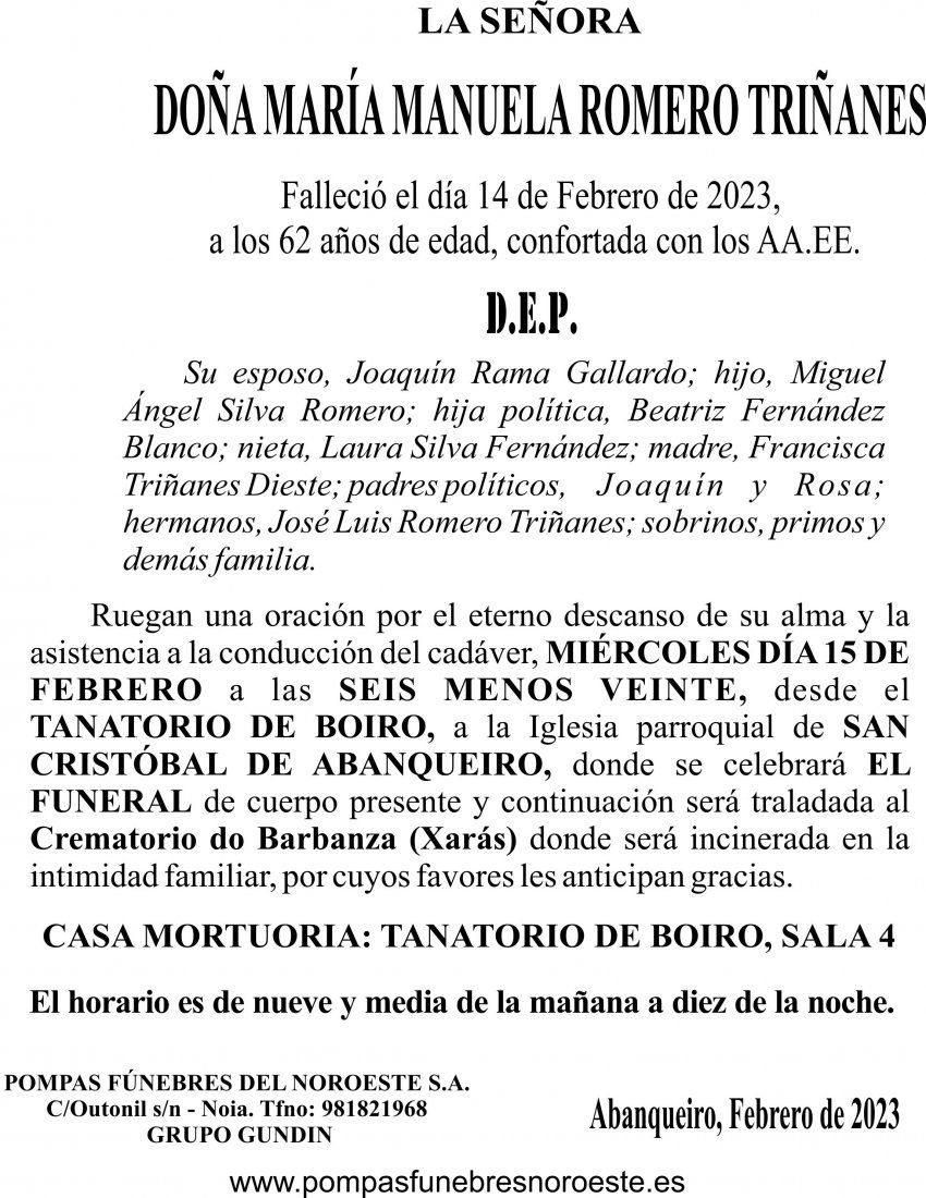 2023 02  María Manuela Romero Triñanes  INCINERACIÓN