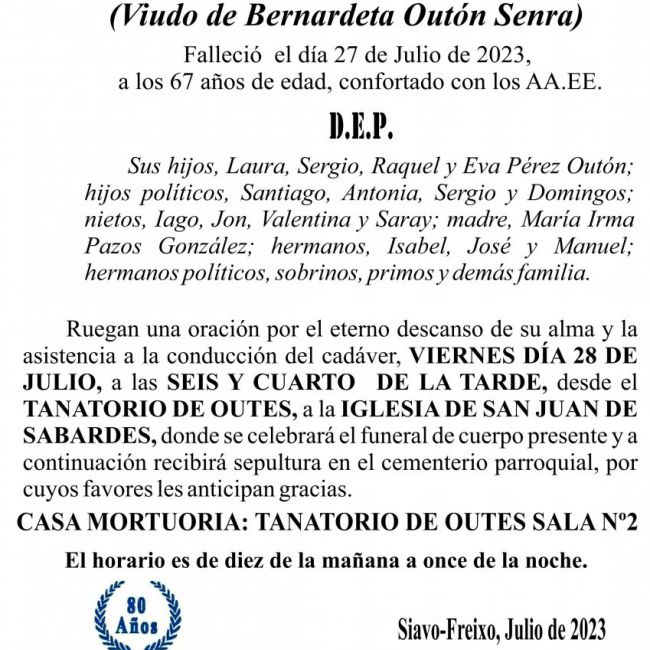 23 07 ESQUELA    Domingo Eladio Perez Pazos