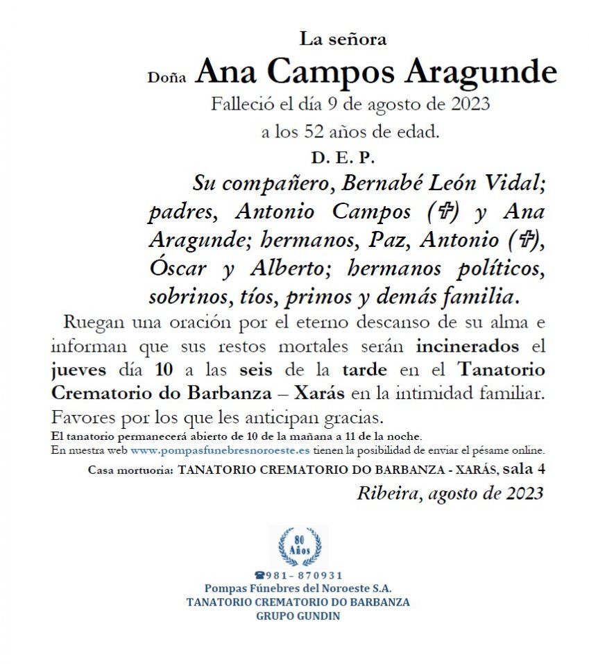 Campos Aragunde, Ana