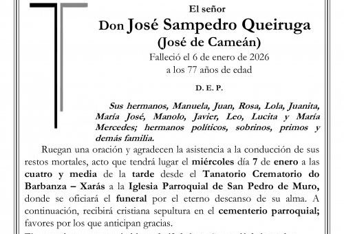 TANA XARÁS José Sampedro Queiruga con foto