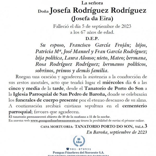 Rodriguez Rodriguez, Josefa