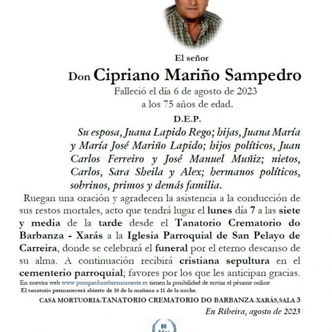 Mariño Sampedro, Cipriano