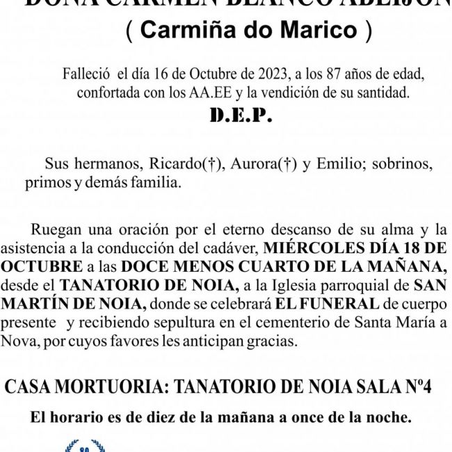 AGEITOS CARMEN bLANCO Abeijon