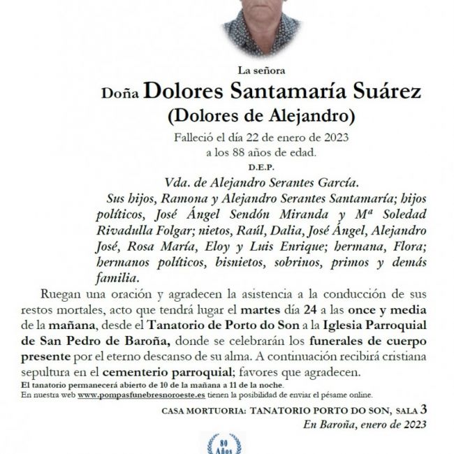 Santamaria Suárez, Dolores
