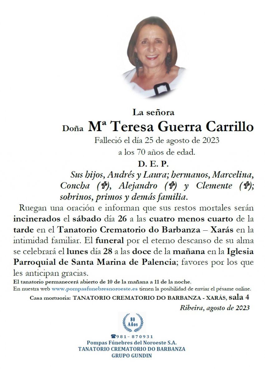 Guerra Carrillo, Maria Teresa