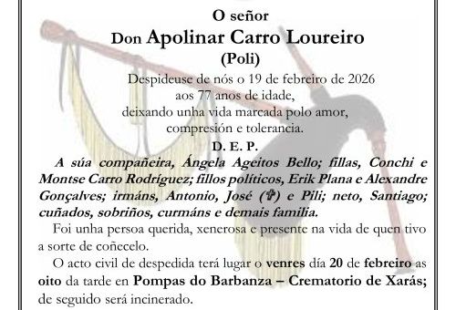 Tana Xaras Ribeira Apolinar Carro Loureiro