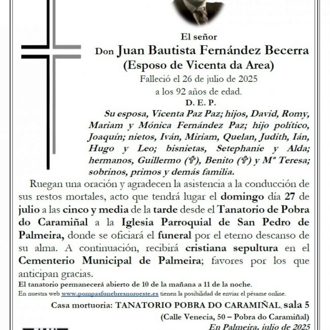 Fernandez Becerra, Juan Bautista