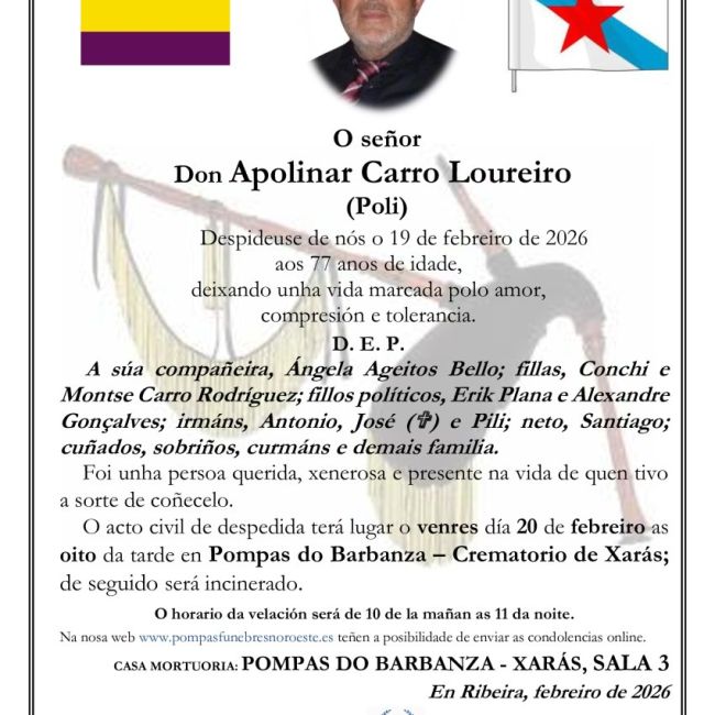 Tana Xaras Ribeira Apolinar Carro Loureiro