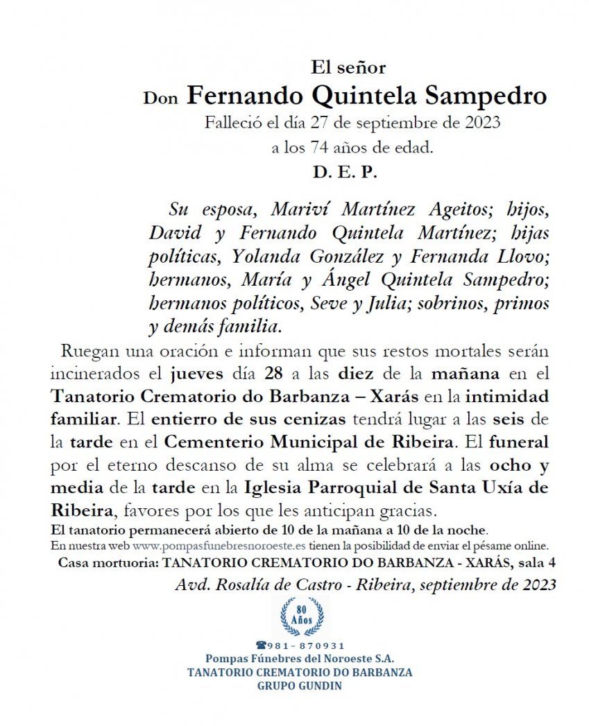 Quintela Sampedro, Fernando