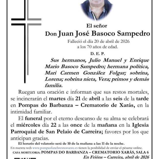 Tana Xaras Incineracion Carreira Juan jose Basoco Sampedro