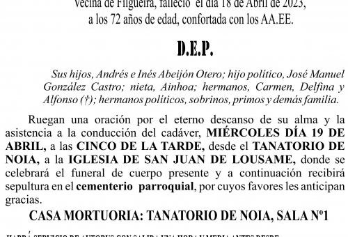23 04 ESQUELA    María Pura Otero Vidal