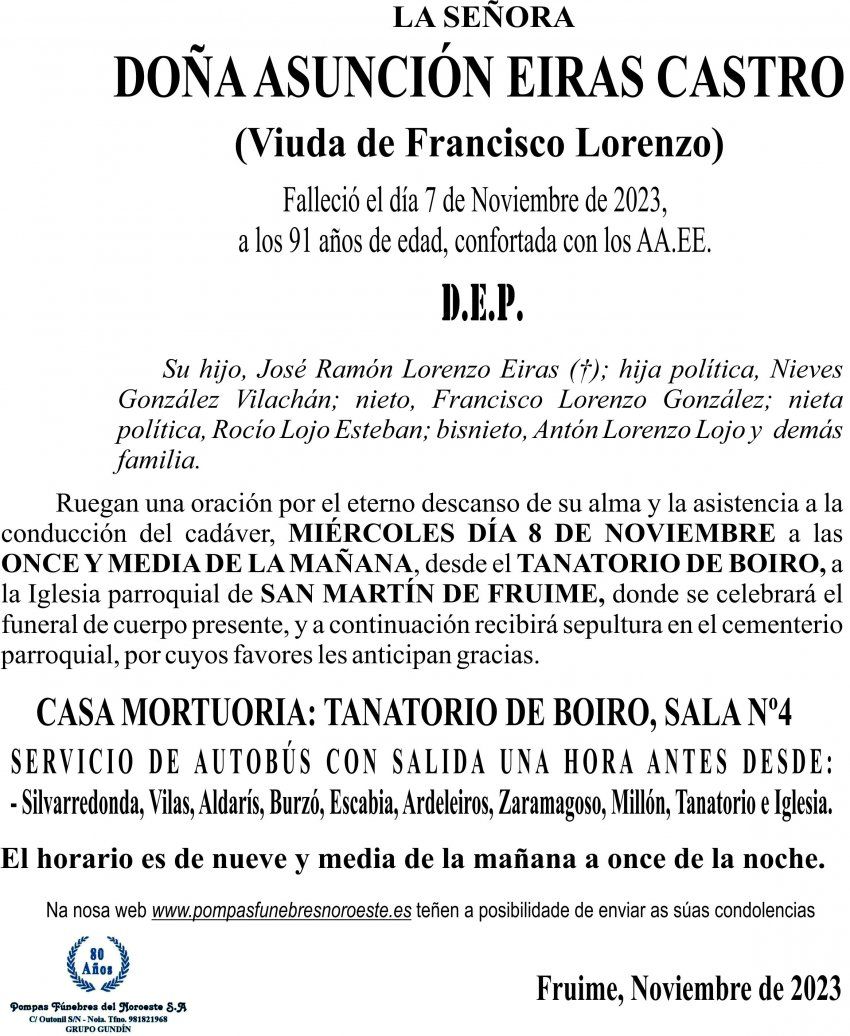 11 23 Esquela Asunción Eiras Castro