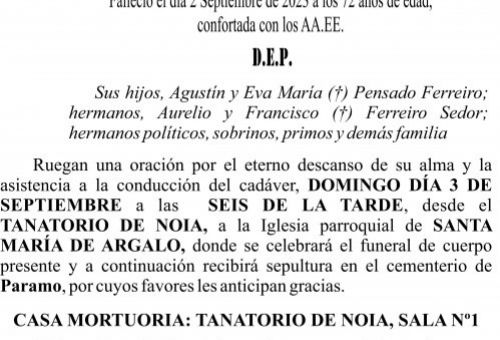 08 23 EsquelaMaría Dolores Ferreiro Sedor