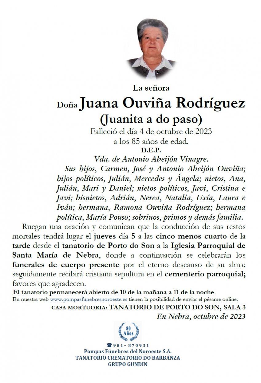Ouviña Rodriguez, Juana