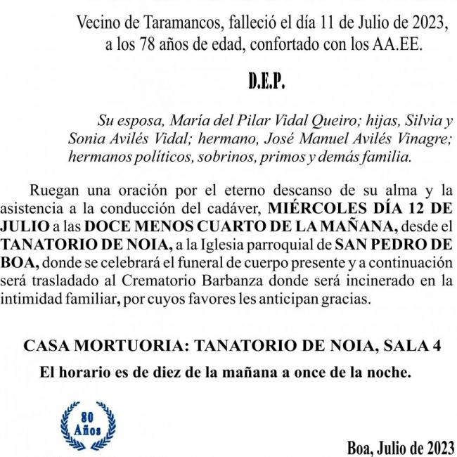 07 23 Esquela, Alfonso Avilés Vinagre