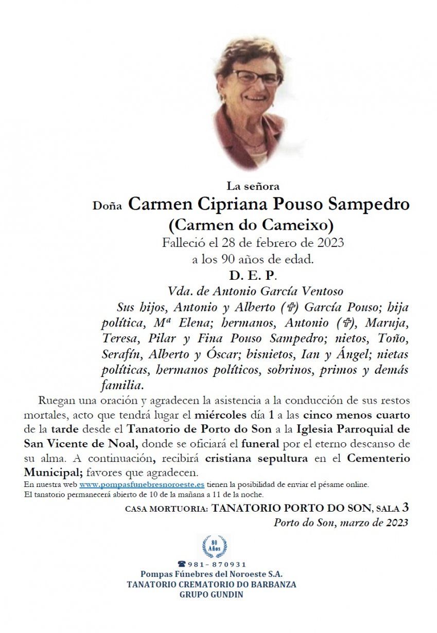 Pouso Sampedro, Carmen Cipriana
