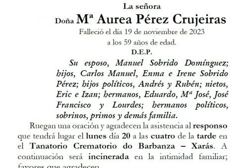 Pérez Crujeiras, Mª Aurea