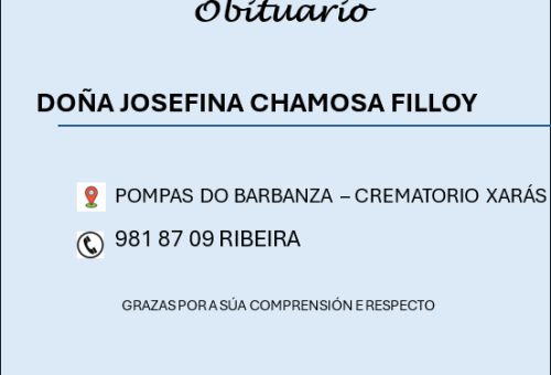 OBITUARIO XARÁS JOSEFINA CHAMOSA