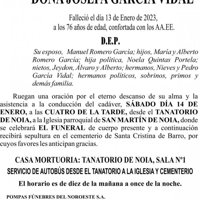 23 01 ESQUELA JOSEFA GARCIA VIDAL