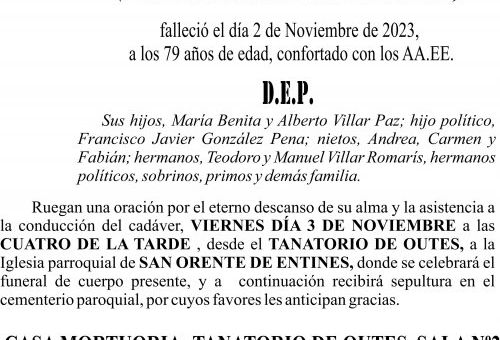 ESQUELA DON josé maría villar romaris