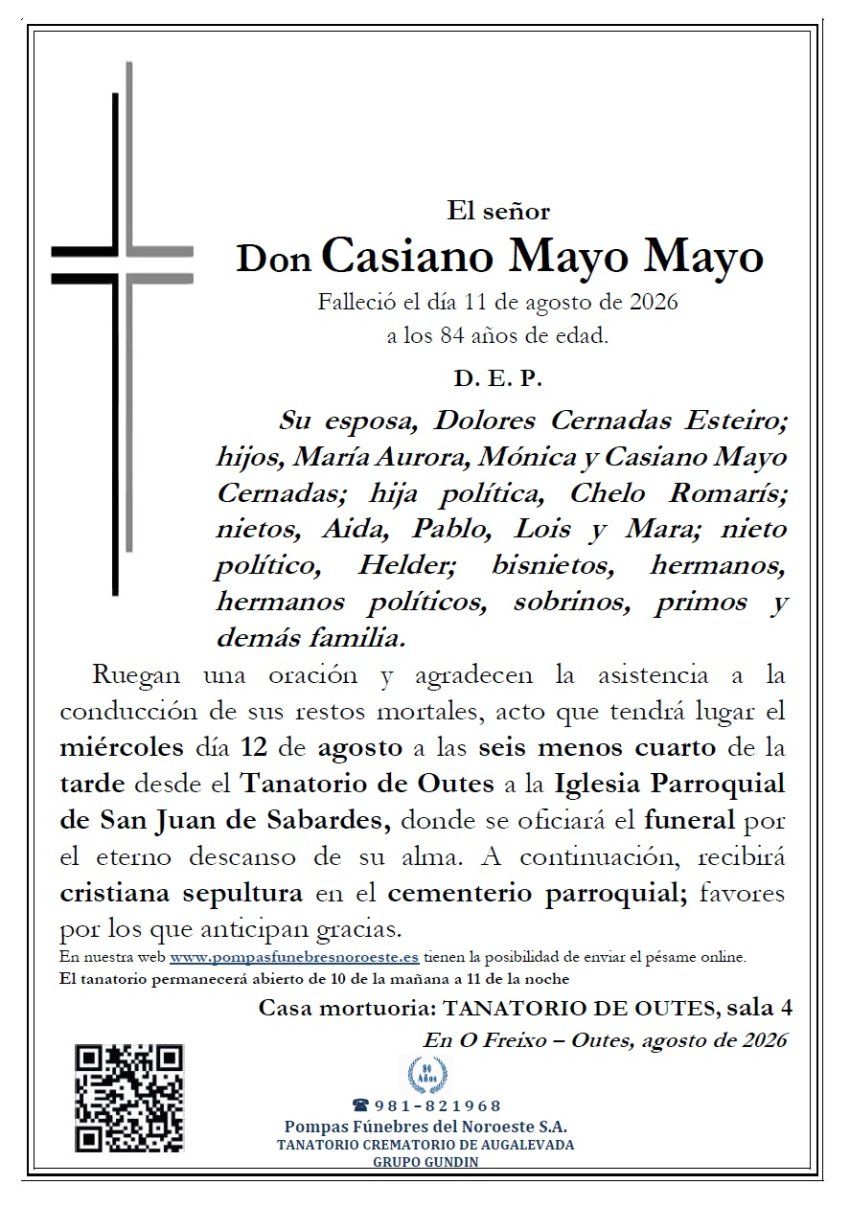 Mayo Mayo, Casiano