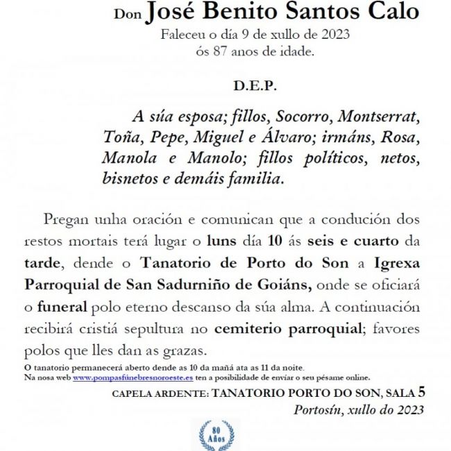 Santos Calo, José Benito
