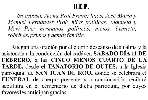 23 01 ESQUELA   Manuel Fernández González