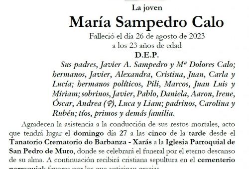 Sampedro Calo, María