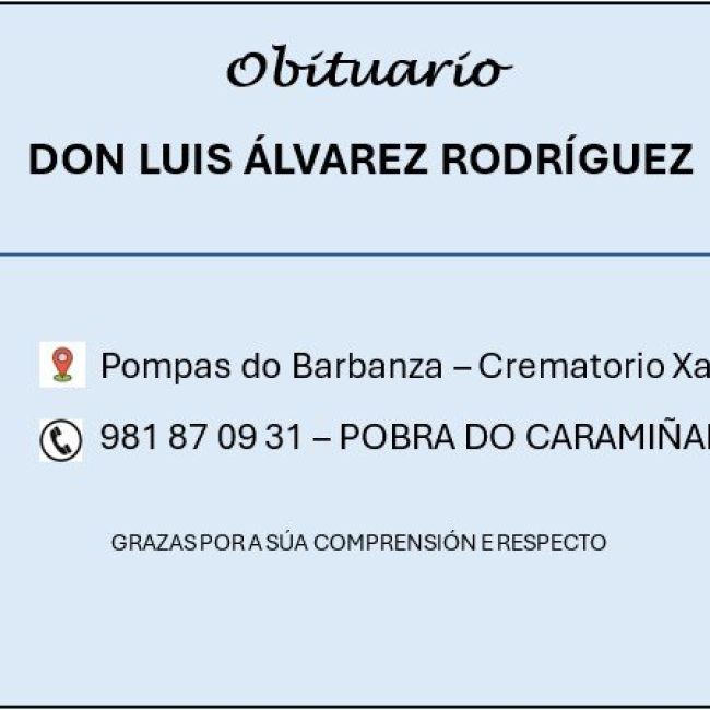 OBITUARIO LUIS ALVAREZ RODRÍGUEZ