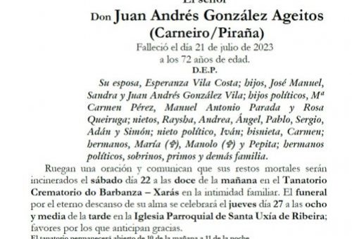 Gonzalez Ageitos, Juan Andres