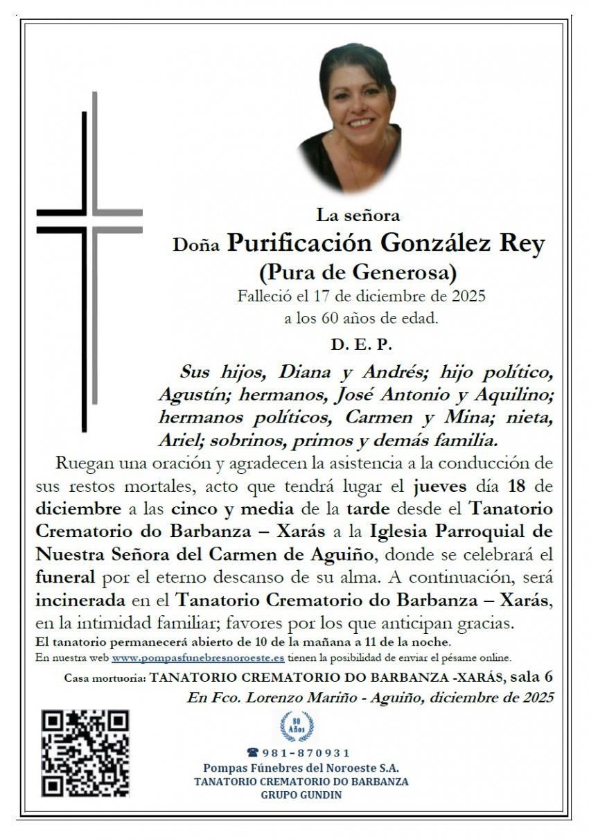 Gonzalez Rey, Purificacion