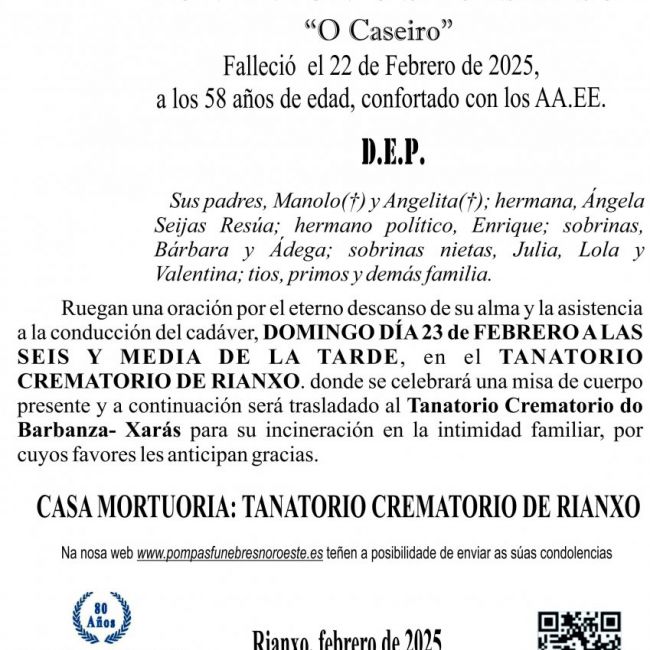 25 01 ESQUELA   Antonio Seijas Resúa