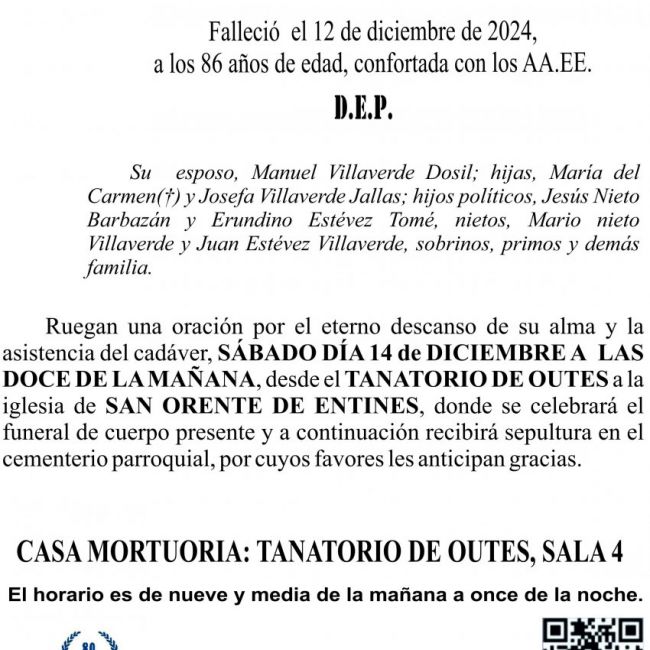 12 24 ESQUELA    Evangelina Jallas Turnes