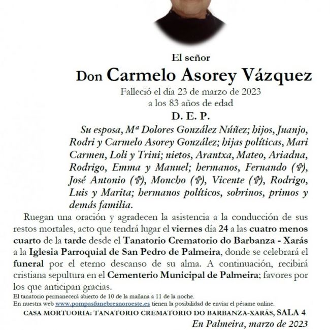 Asorey Vazquez, Carmelo