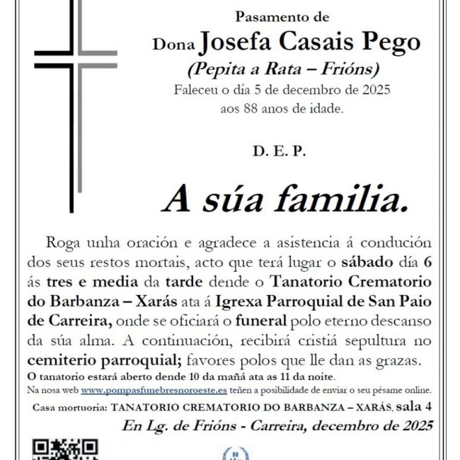 Casais Pego, Josefa