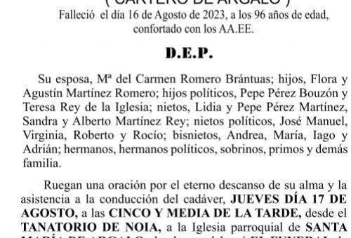 Esquela Ageitos   agustin martinezo