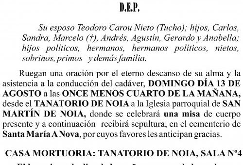 08 23 Esquela, Elenita Jaqueline Dalo Candido