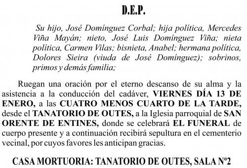 23 01 ESQUELA OUTES  OFELINA DOMÍNGUEZ CORBAL