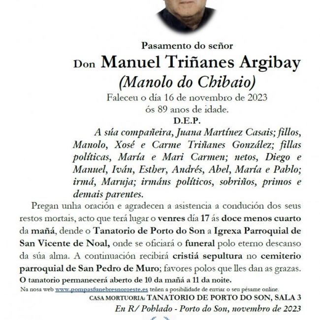 Triñanes Argibay, Manuel