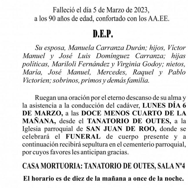 23 02 ESQUELA   Victorio Domínguez Caamaño